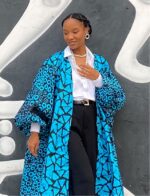 Sade Blue Ankara Maxi Kimono