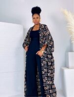 Zola Black & White Geometric Maxi Kimono